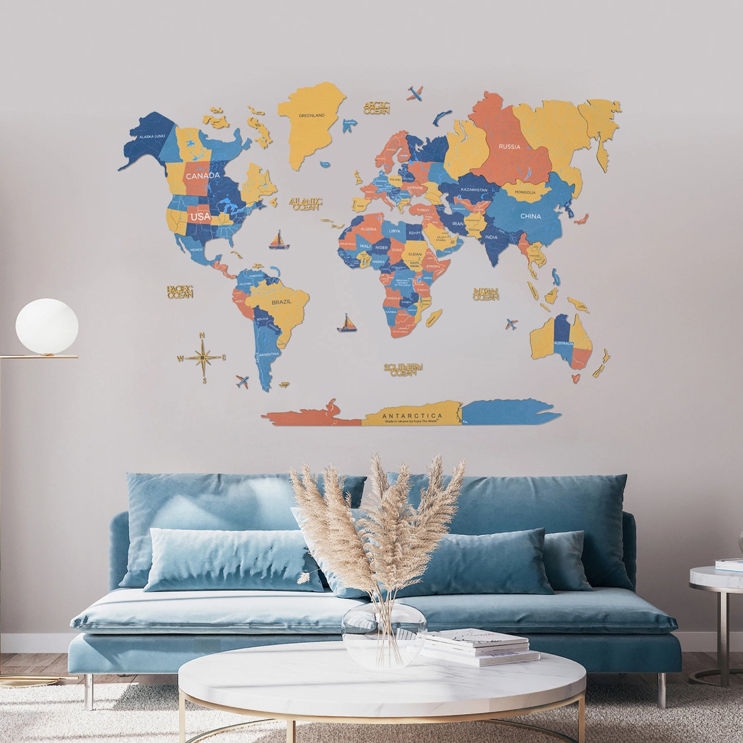 Wooden World Map - Indie