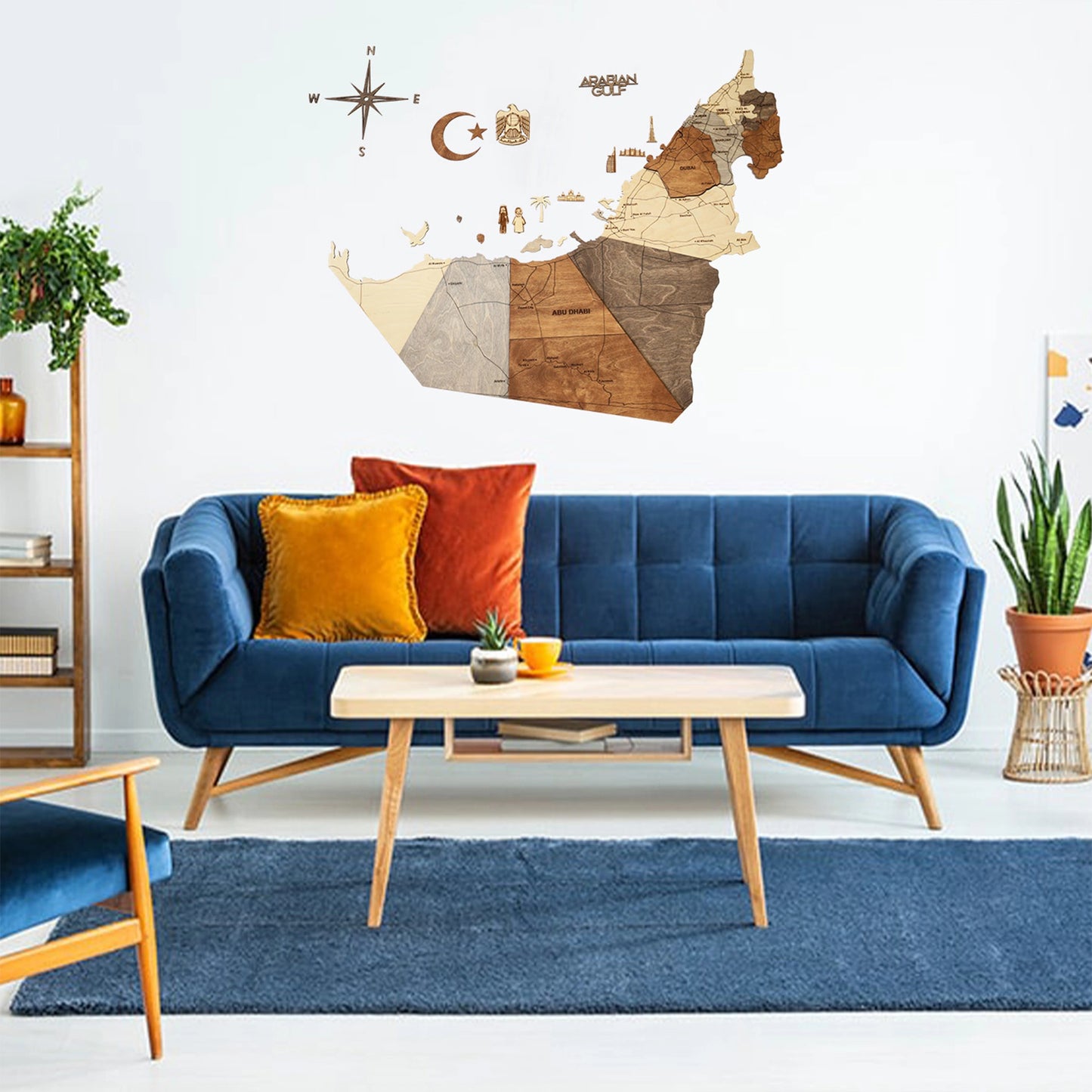 UAE Map Multicolor - Elegant decor for UAE-themed events.