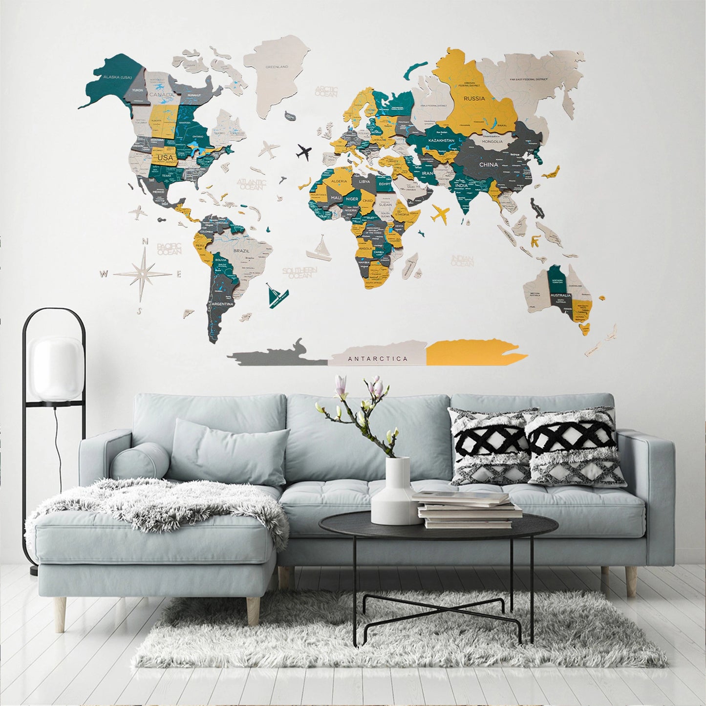 Wood World Map Country - Unique holiday gift for travel lovers.