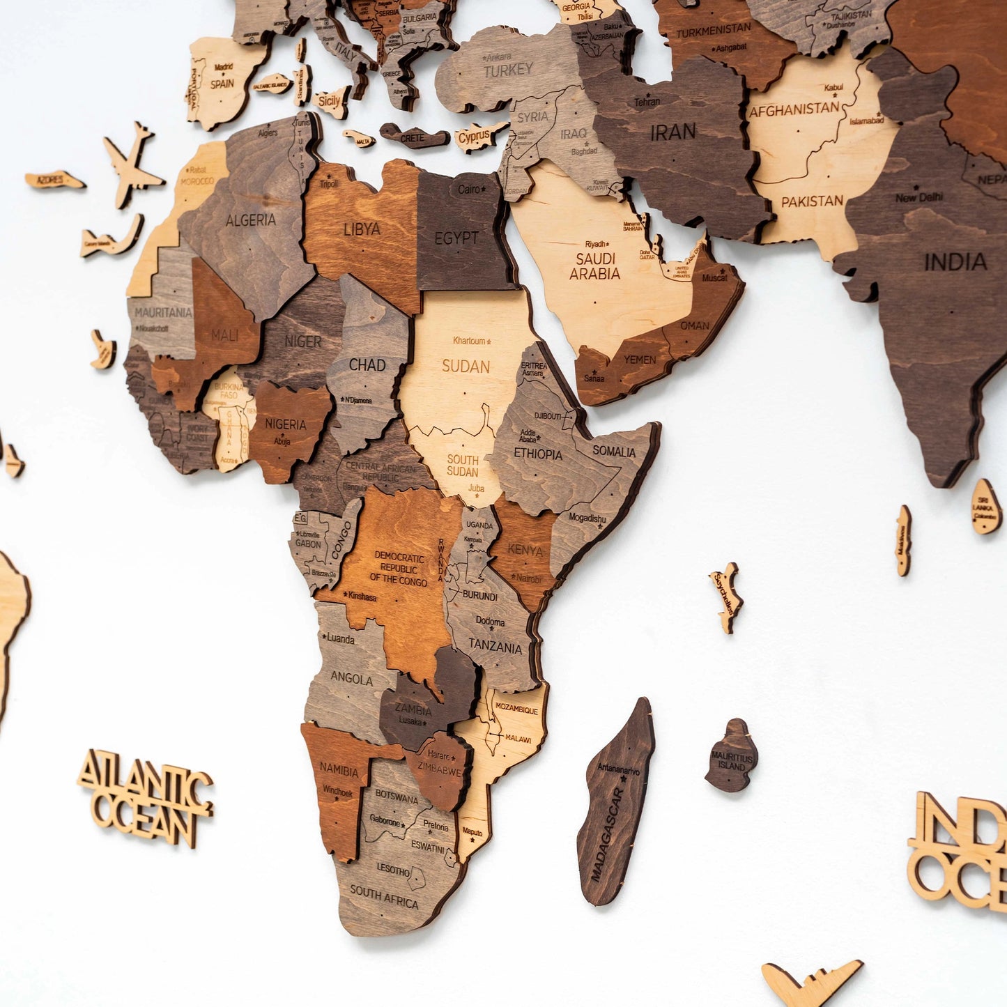 Handcrafted Multicolor World Map - Unique Travel-Inspired Gift