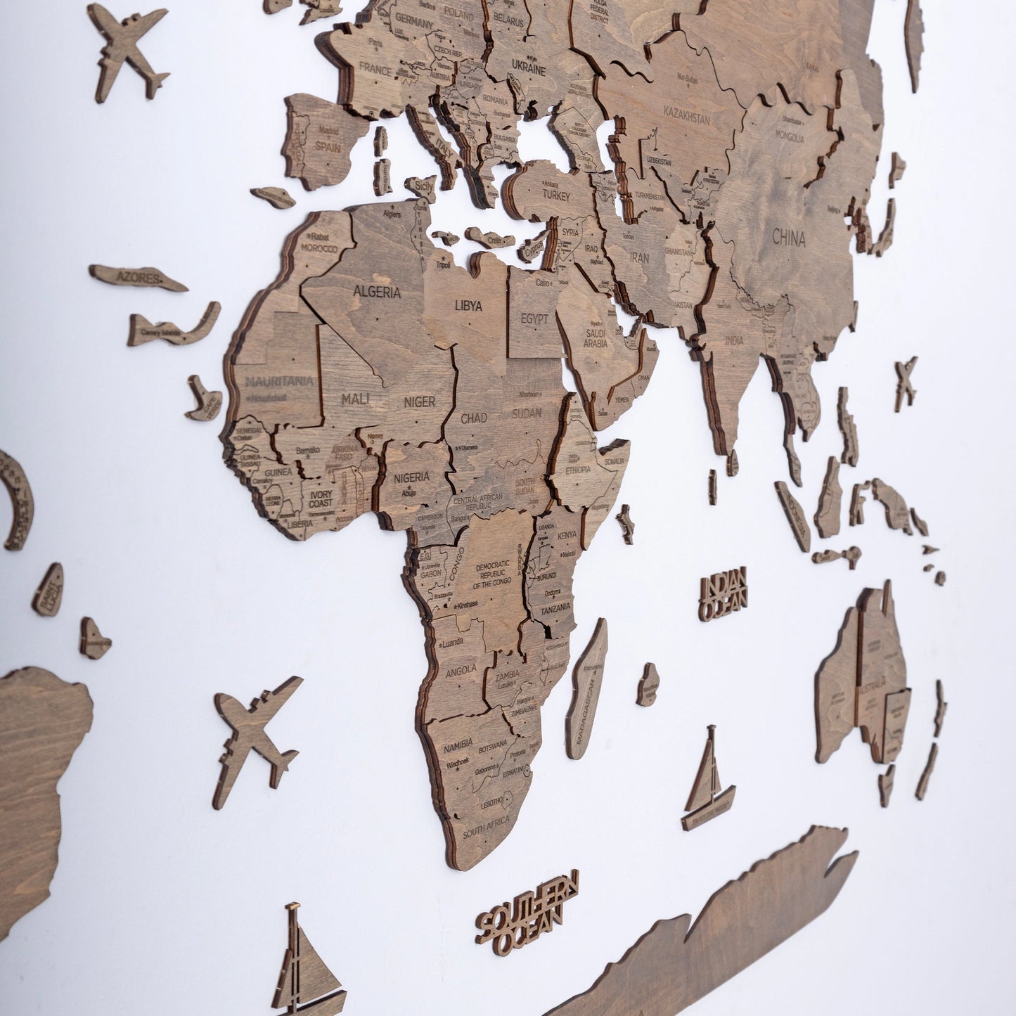 Terra Wooden Map - Unique Travel Gift for Home Decor