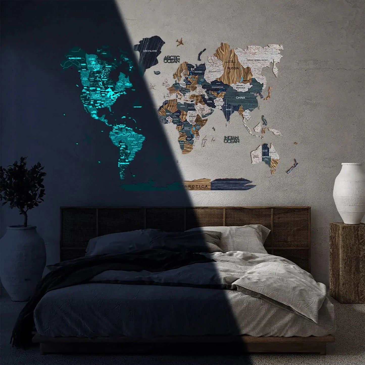 Mystery Luminous Map - Stylish decor with luminous glow for homes.