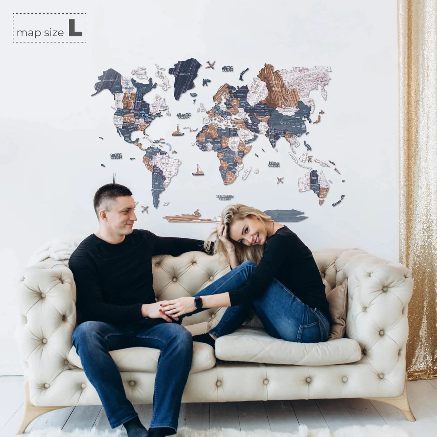 Wood World Map Mystery - Unique holiday gift for travel lovers.