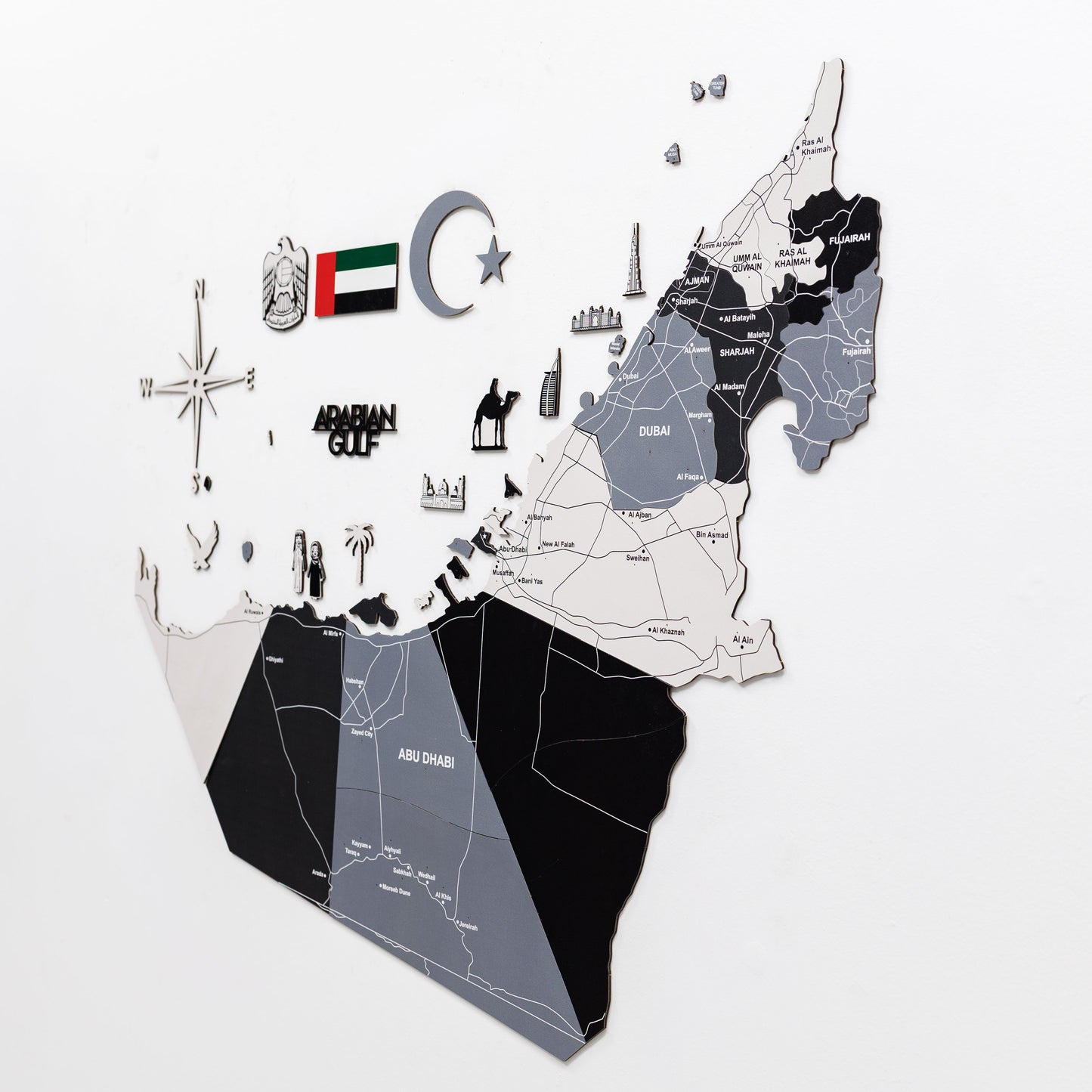 2D Wooden UAE Map - Nordik