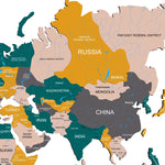 3D Wooden World Map - Country