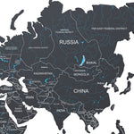 3D Wooden World Map - Midnight