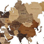 3D Wooden World Map LED - Multicolor