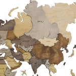 3D Wooden World Map - Multicolor Arabic