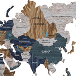 3D Wooden World Map - Mystery