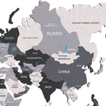 3D Wooden World Map LED - Nordik