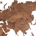 3D Wooden World Map LED - Oak