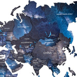 3D Wooden World Map - Space