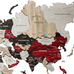 3D Wooden World Map LED - Urban