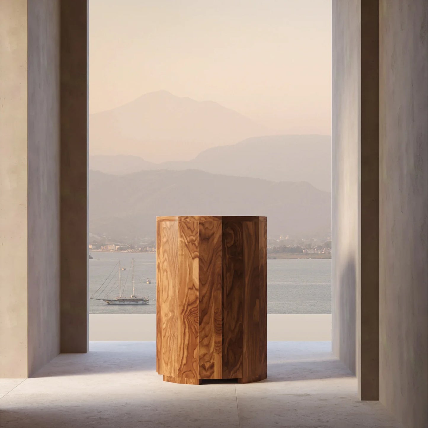 Ice Bath Column in Dubai – luxury teak cold plunge for villas and hotels