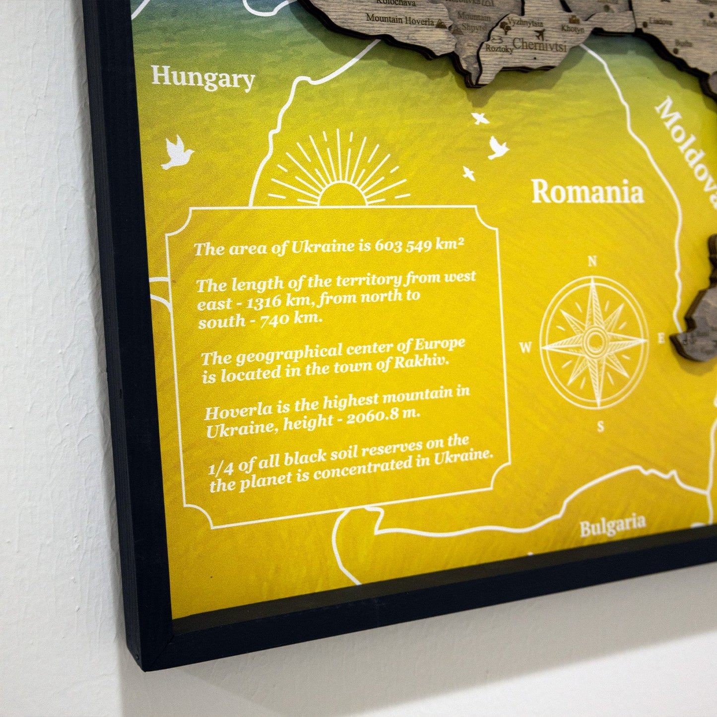 Ukraine Wooden Map On Panel - Terra