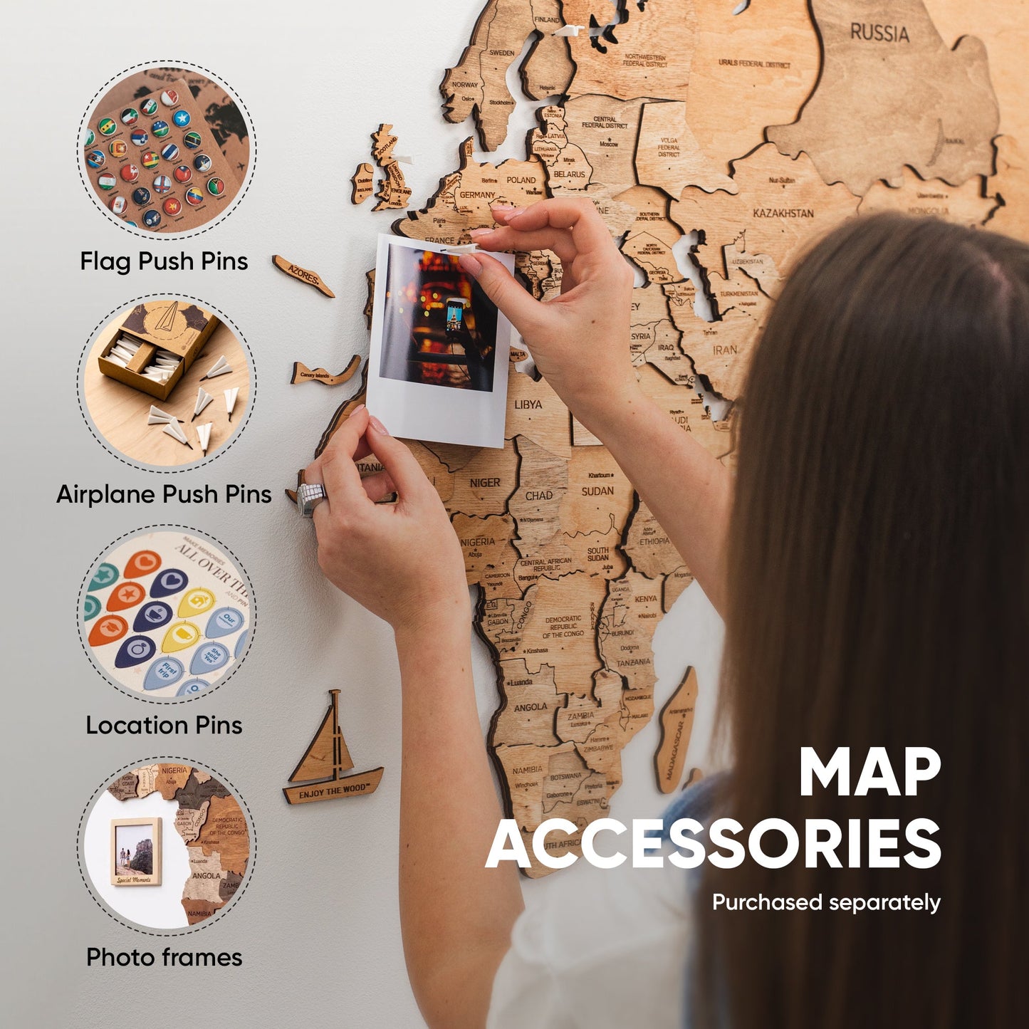 Oman 3D Wooden Map - Multicolor