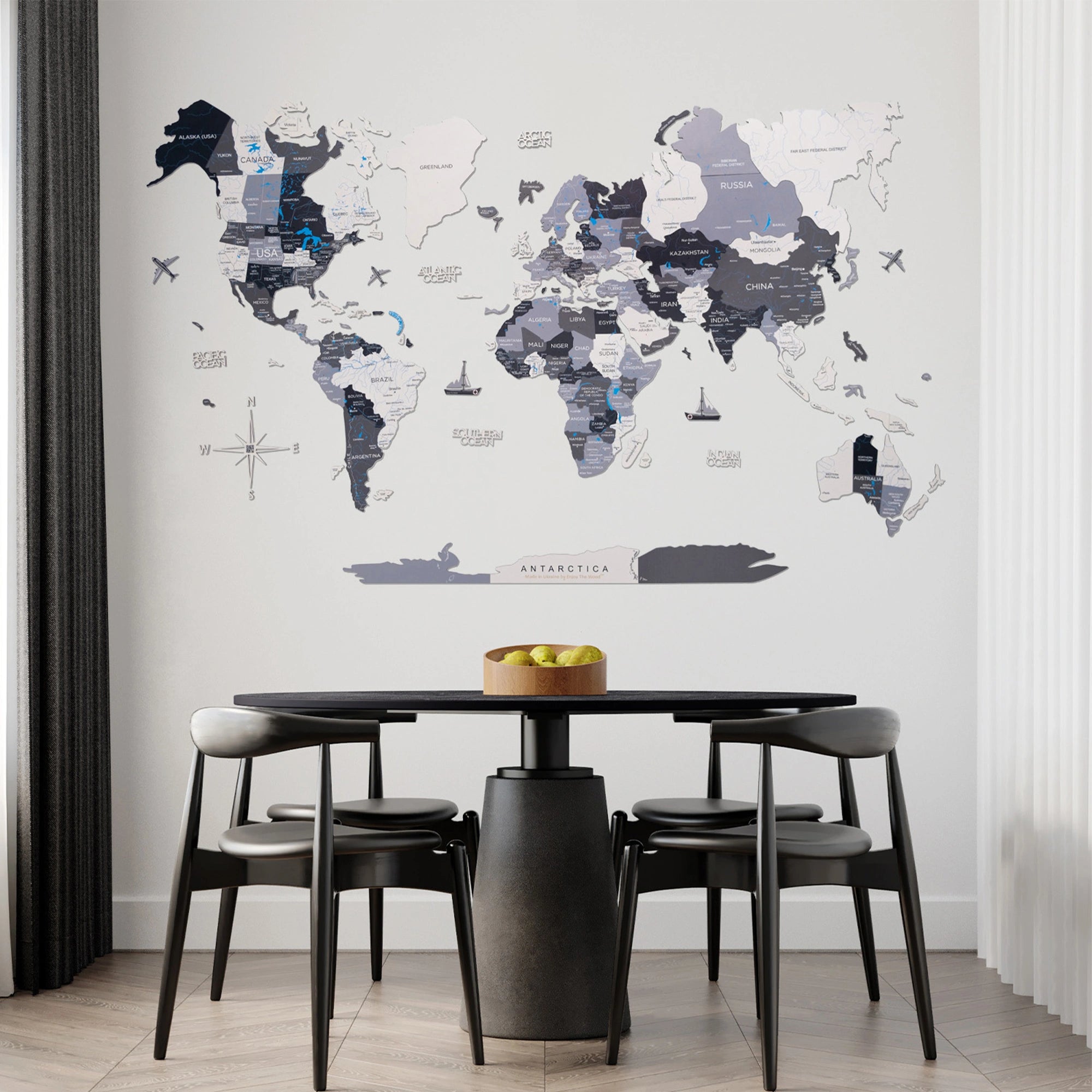 Wooden World Map Nordik - Minimalist Gifts & Wall Decor | UAE & GCC ...