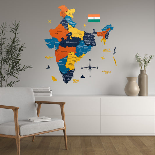 India 3D Wooden Map - Indie