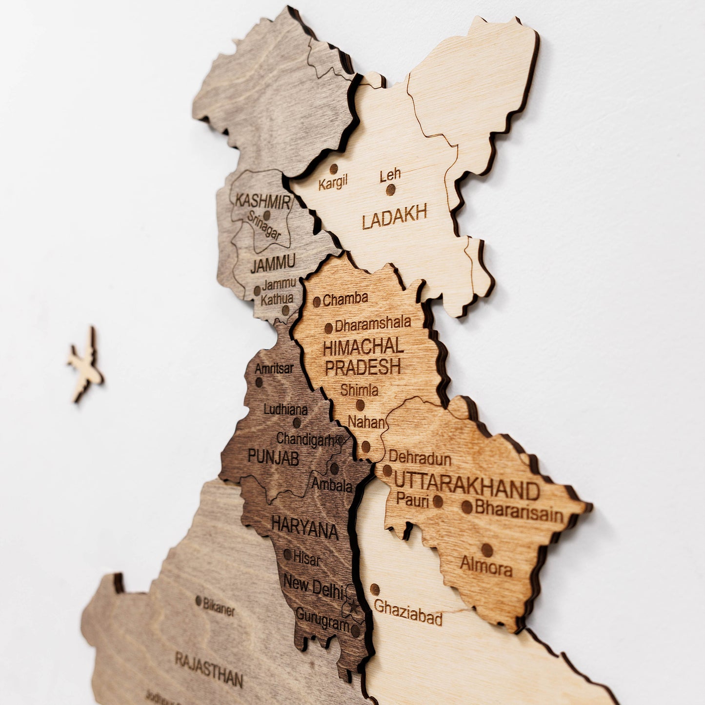 India 3D Wooden Map - Multicolor