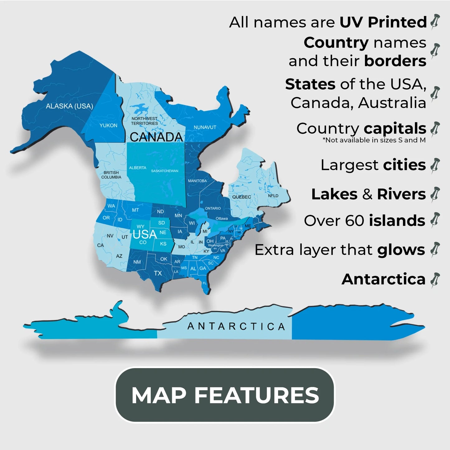 Azure Wooden Map - Elegant decor for GCC travelers and dreamers.