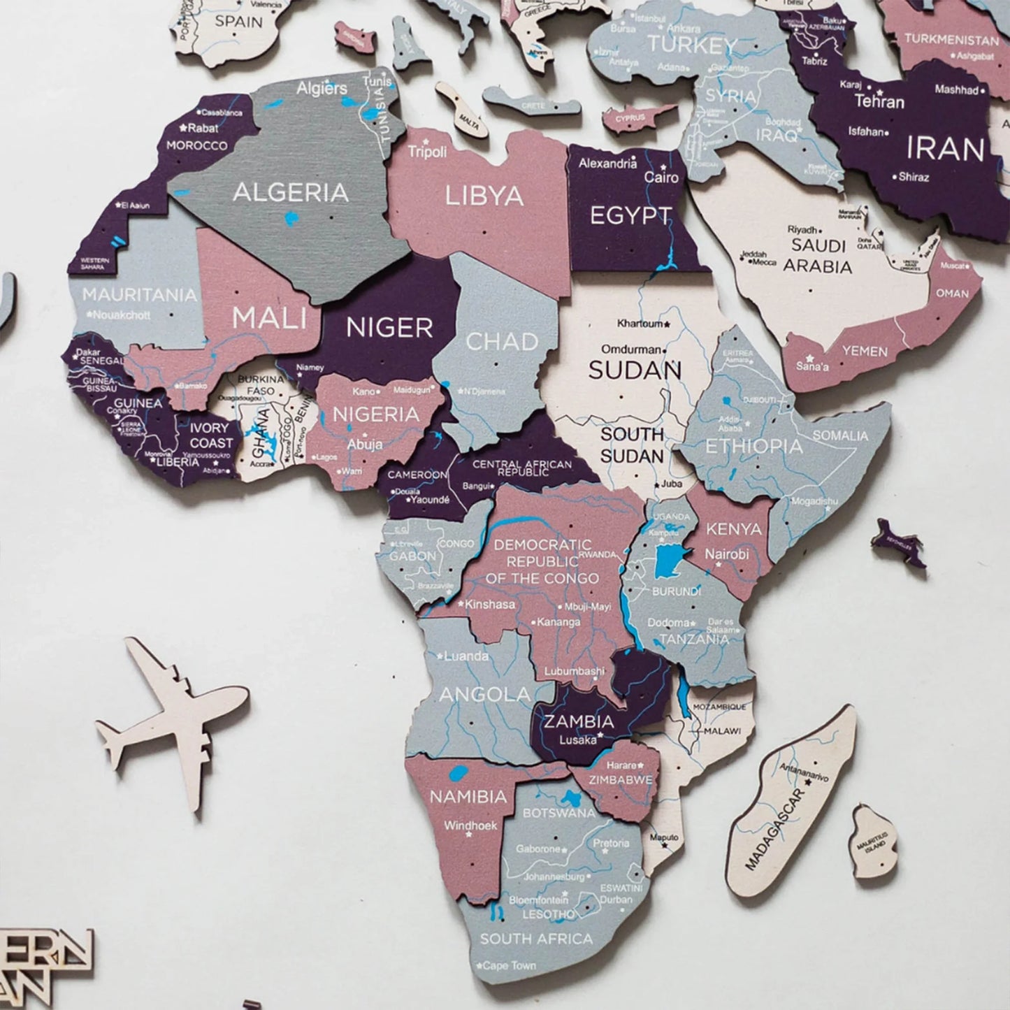 Berry Wooden World Map - Premium travel-inspired wall art.