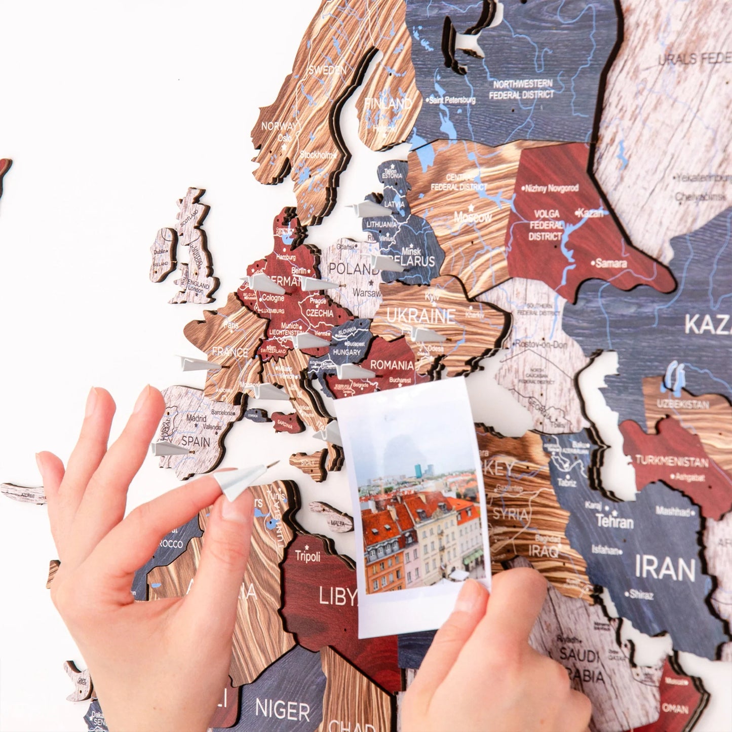 3D Luminous Map Boho - Elegant glowing wall decor for offices.