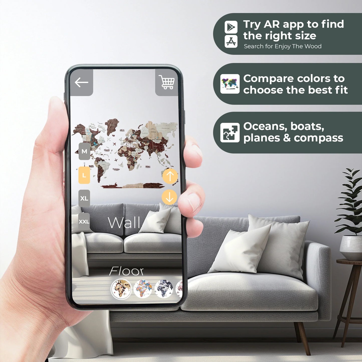 Luminous Map Cappuccino - Premium glowing decor for homes in GCC.