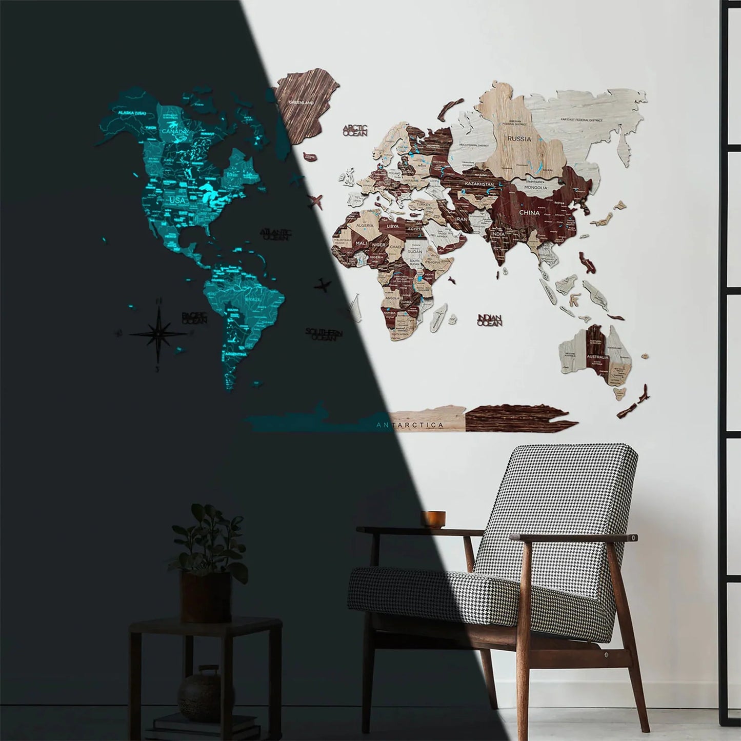 Cappuccino Map - Premium luminous decor for Valentine’s Day.
