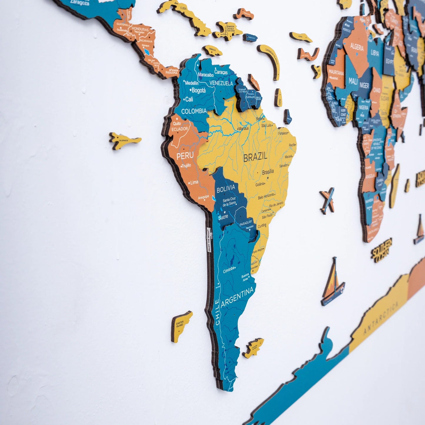 Indie Luminous World Map - Premium glowing wall art for marking travel adventures.