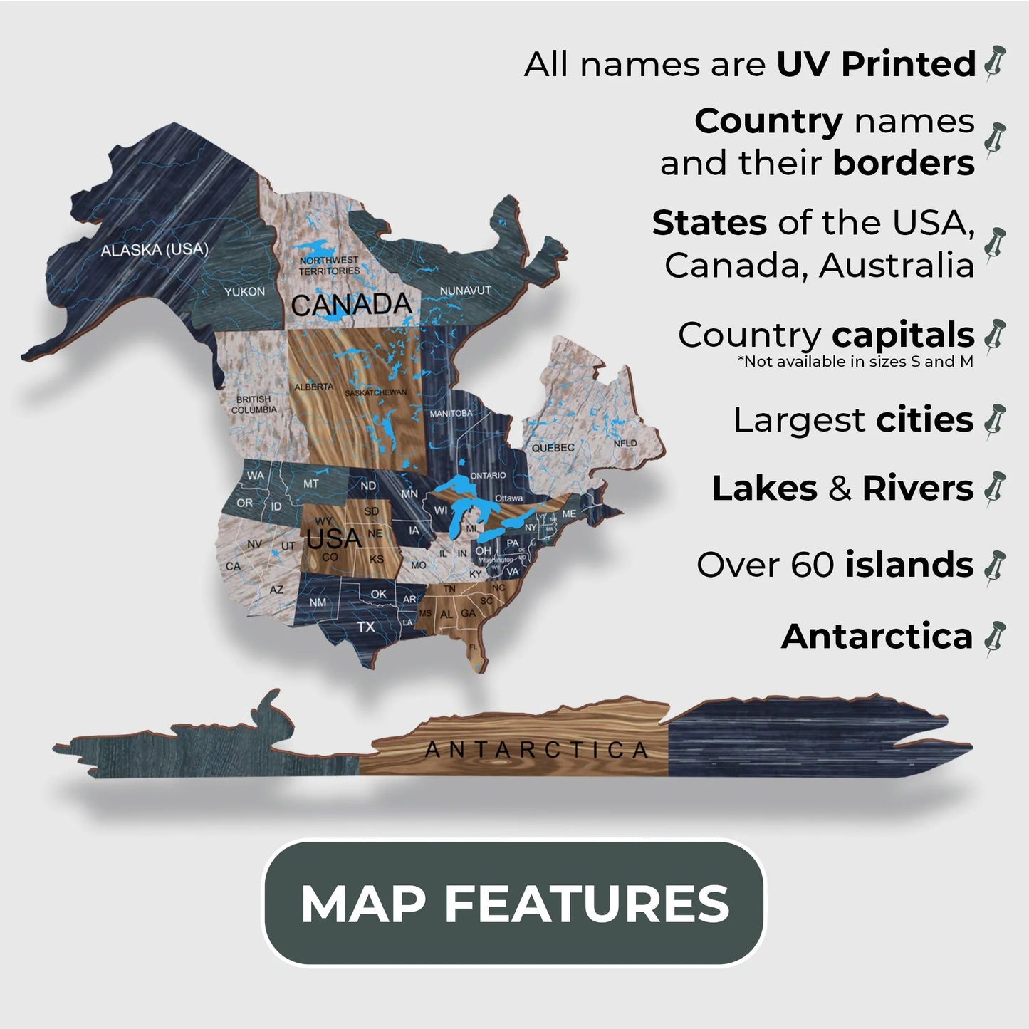 Mystery Wooden Map - Sophisticated glowing decor for GCC travelers.