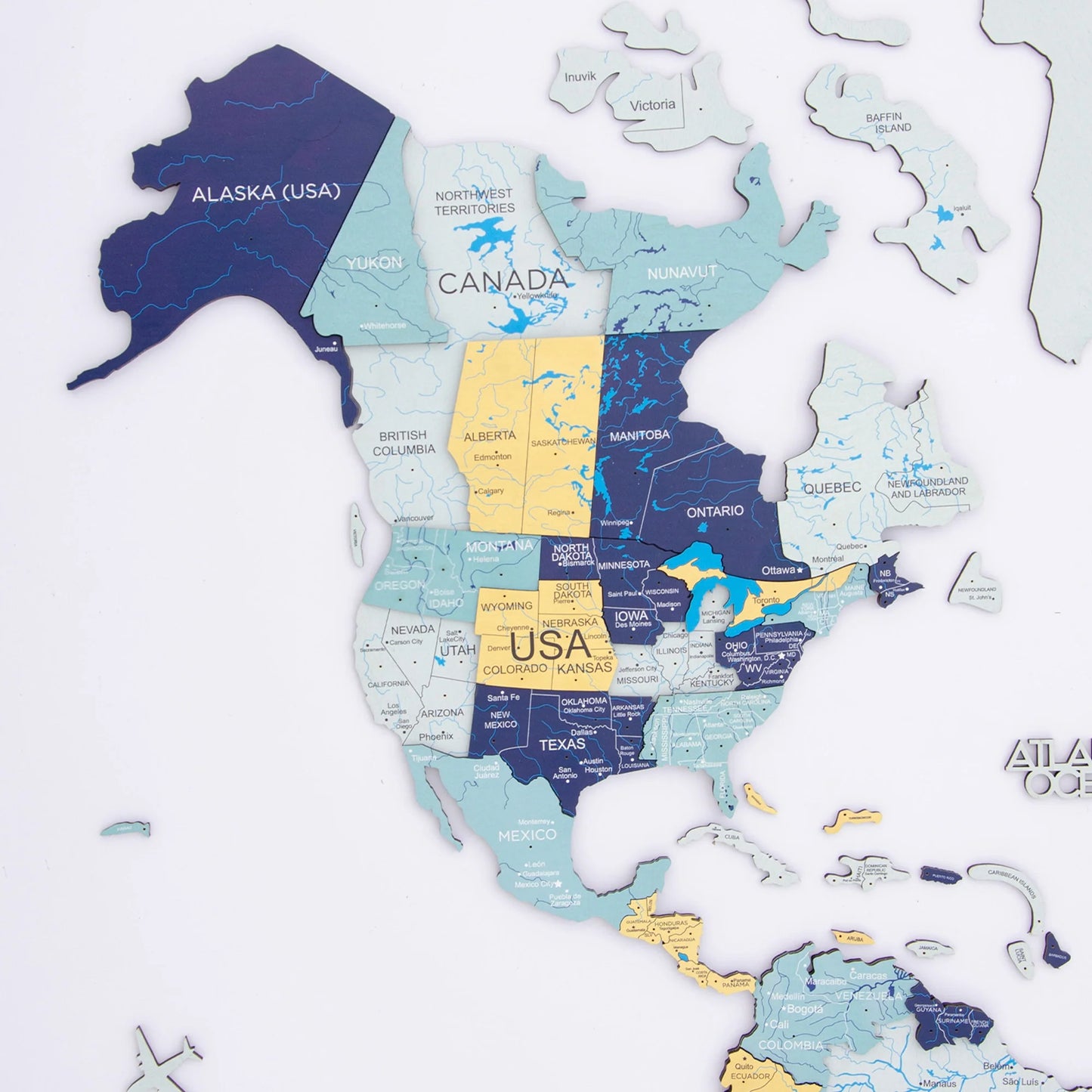 Norway Wooden Map - Unique holiday gift for marking travel memories.