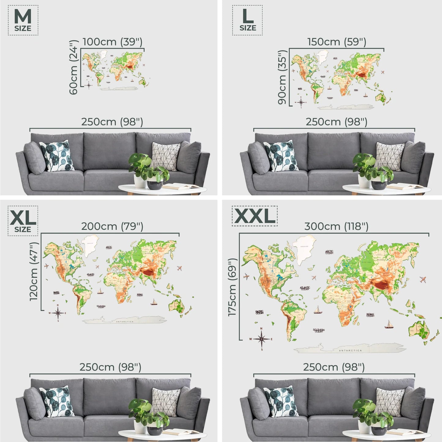 Physical Wooden Map - Sophisticated wall art for Valentine’s Day.