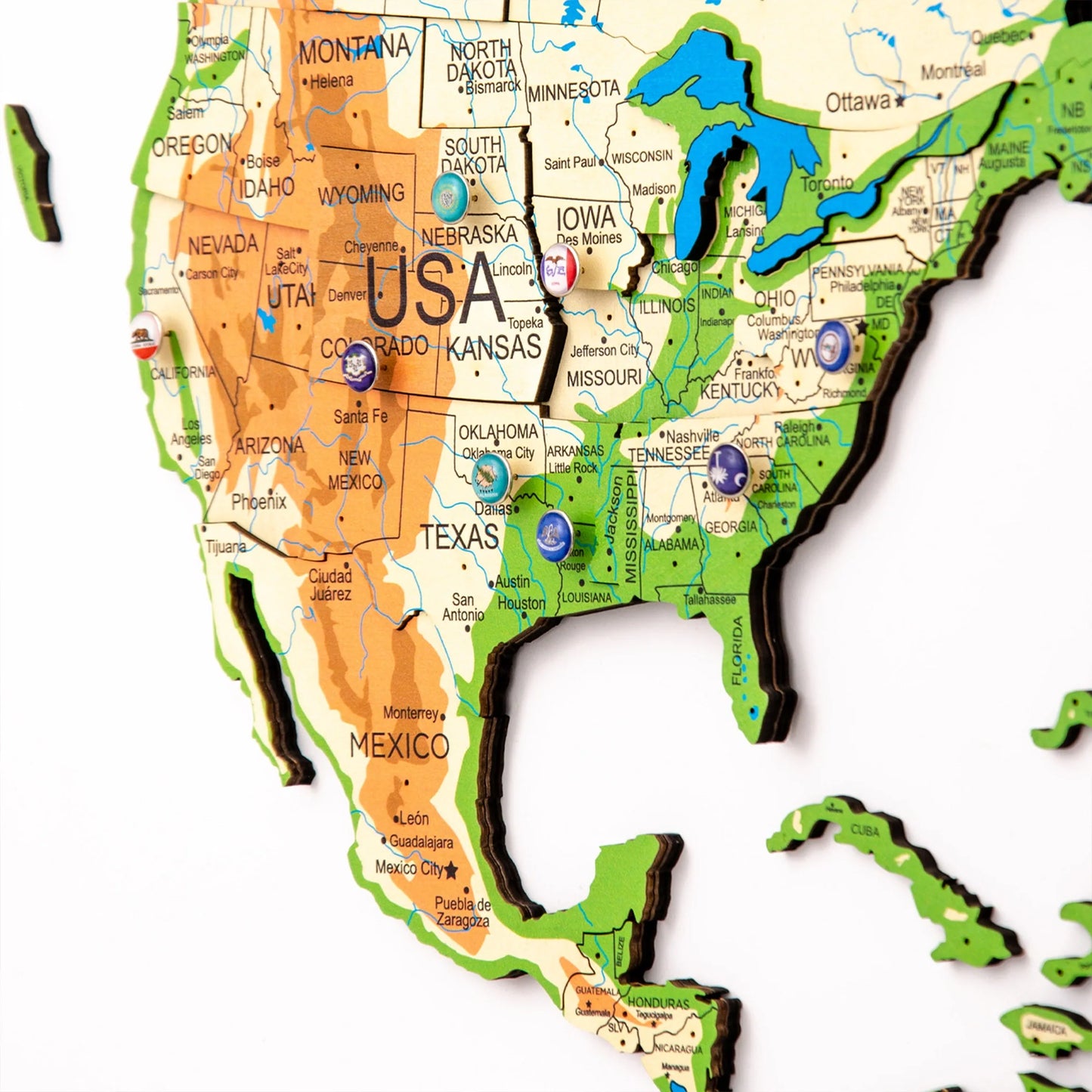 Physical Wooden World Map - Premium wall art for marking adventures.