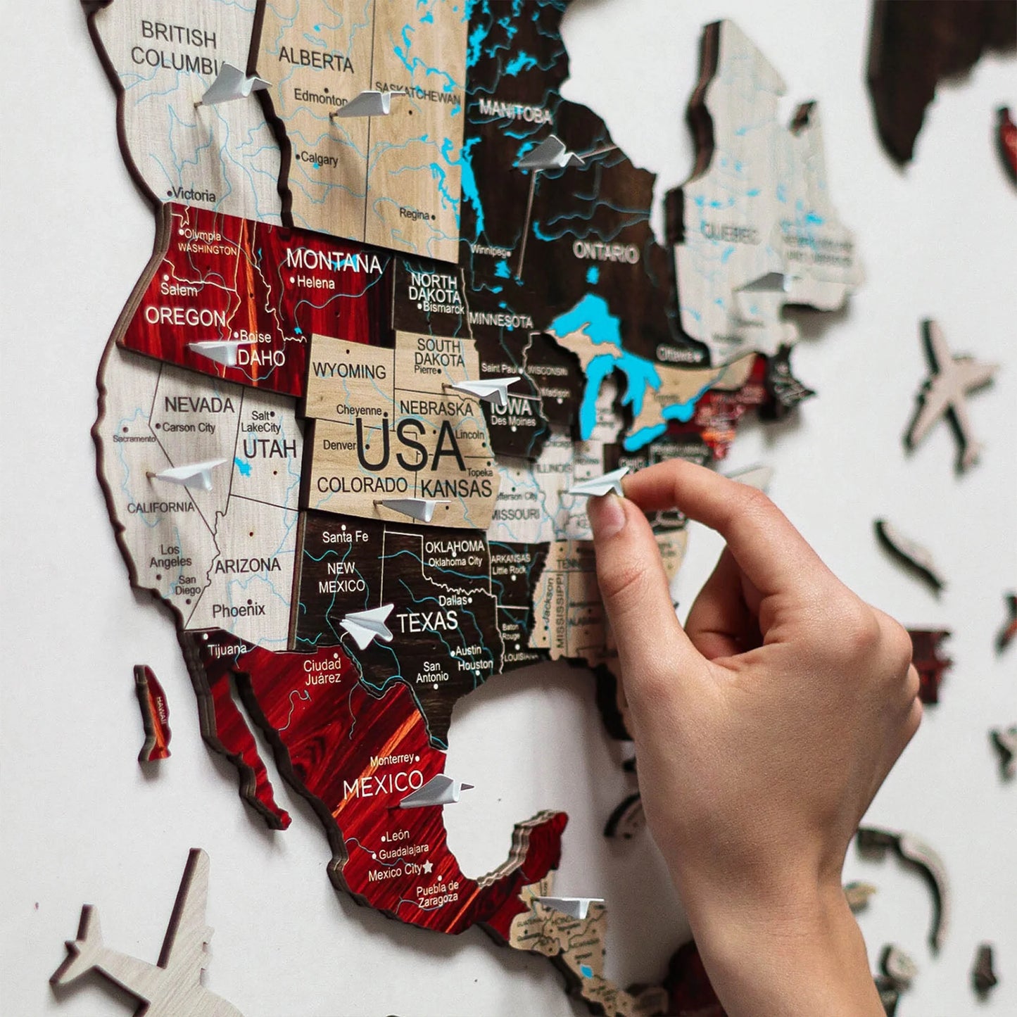 Urban Luminous World Map - Creative glowing wall decor for travelers.