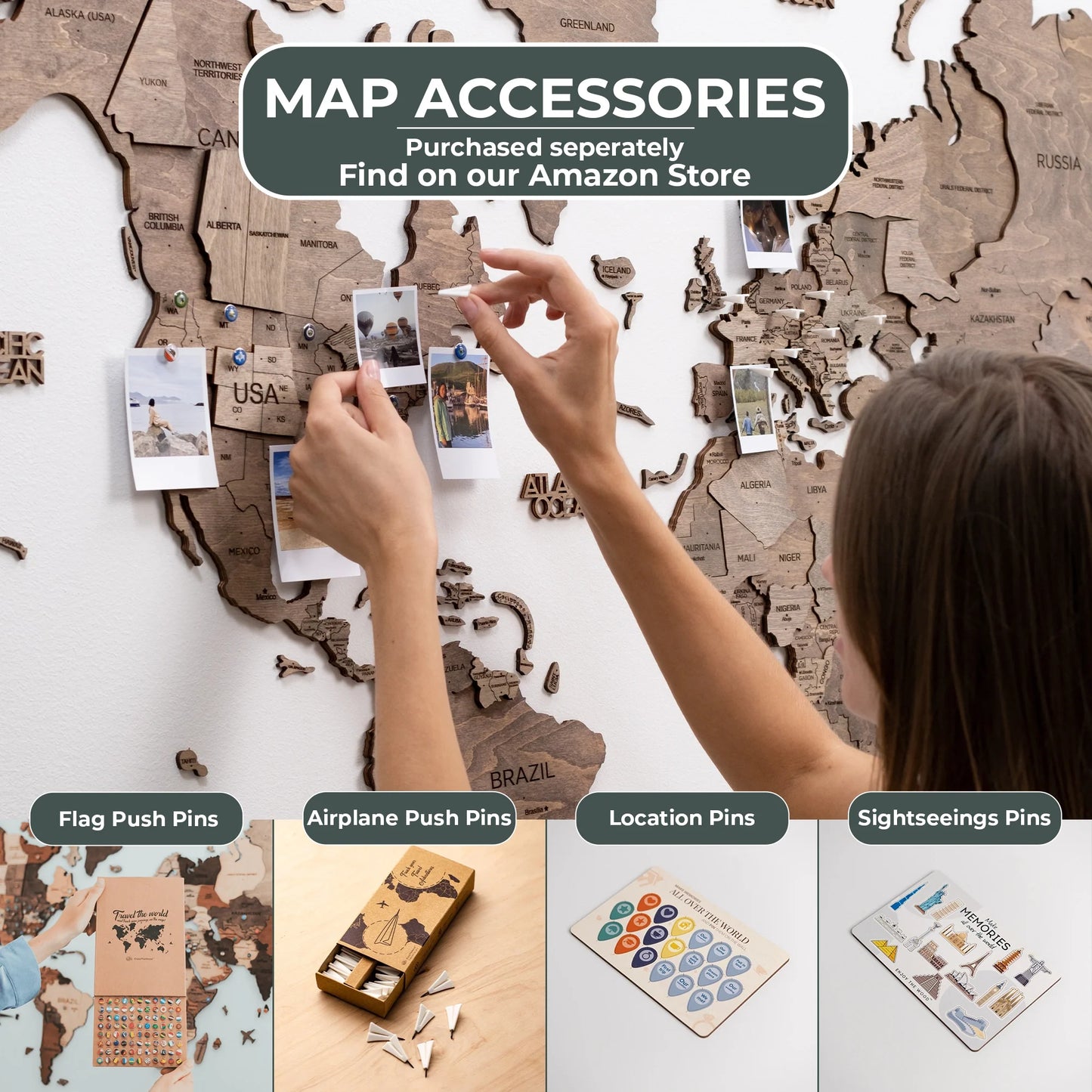 Wooden Map Waterpark - Stylish wall art for GCC travelers.