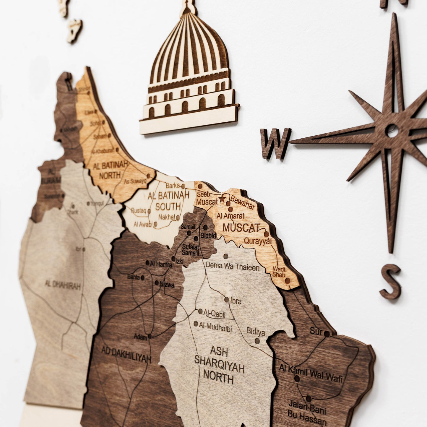 Oman 3D Wooden Map - Multicolor