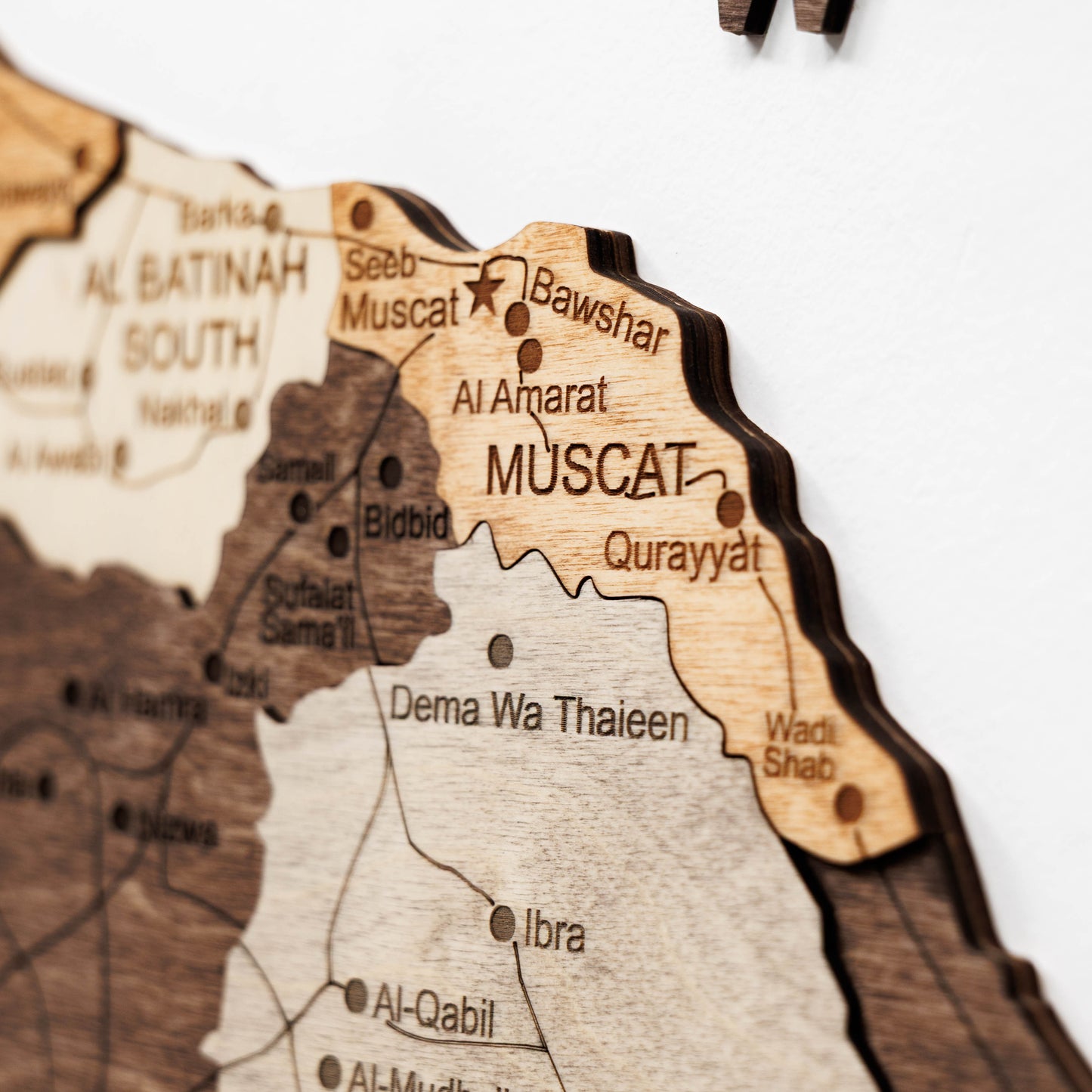 Oman 3D Wooden Map - Multicolor