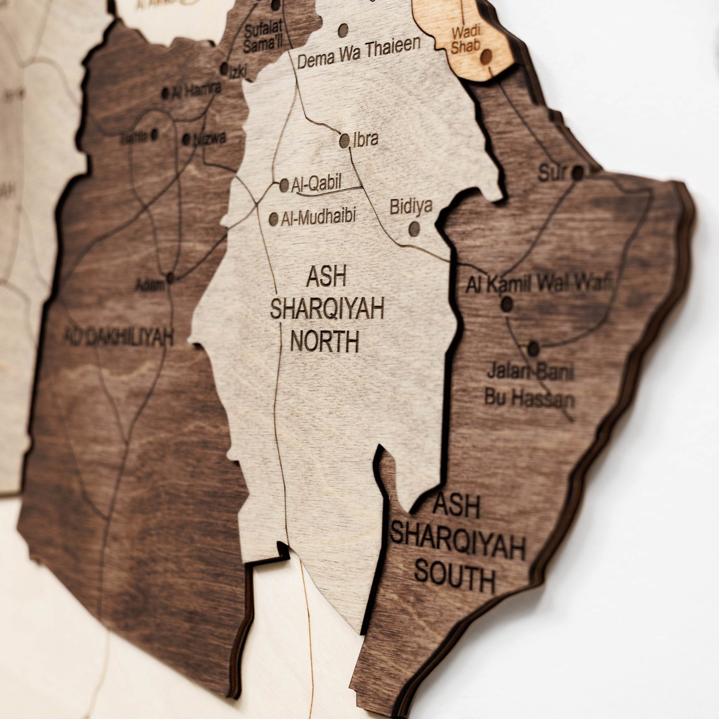 Oman 3D Wooden Map - Multicolor