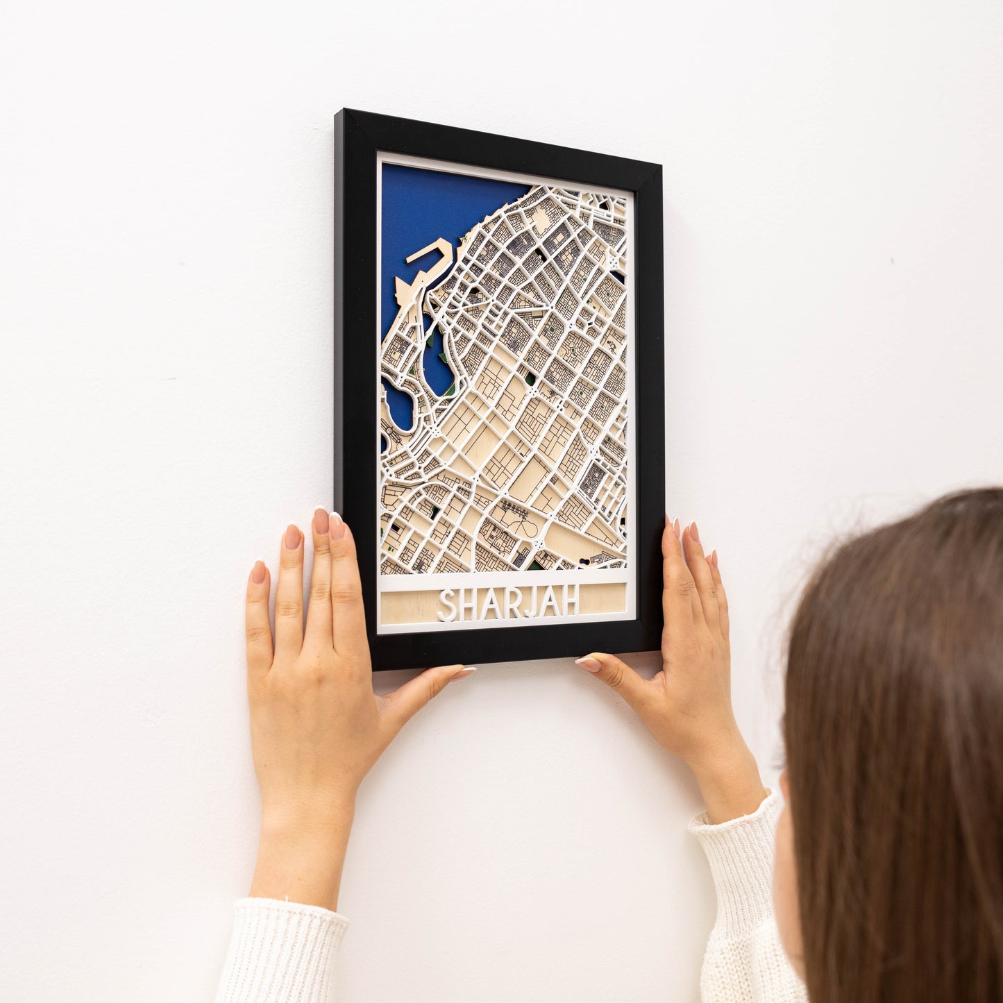 Premium Sharjah wooden map – eco-friendly handcrafted décor by Enjoy The Wood
