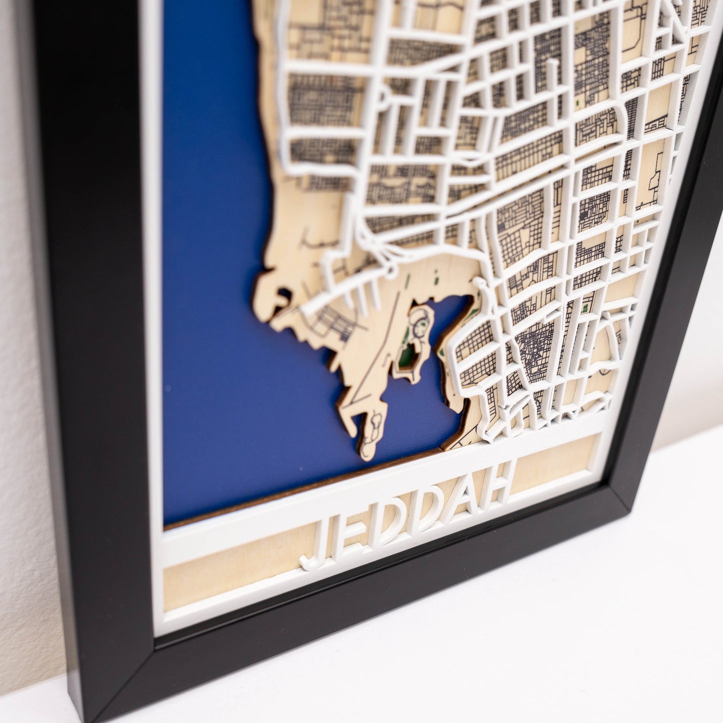 Premium Jeddah wooden map – ideal anniversary or corporate gift in Saudi Arabia