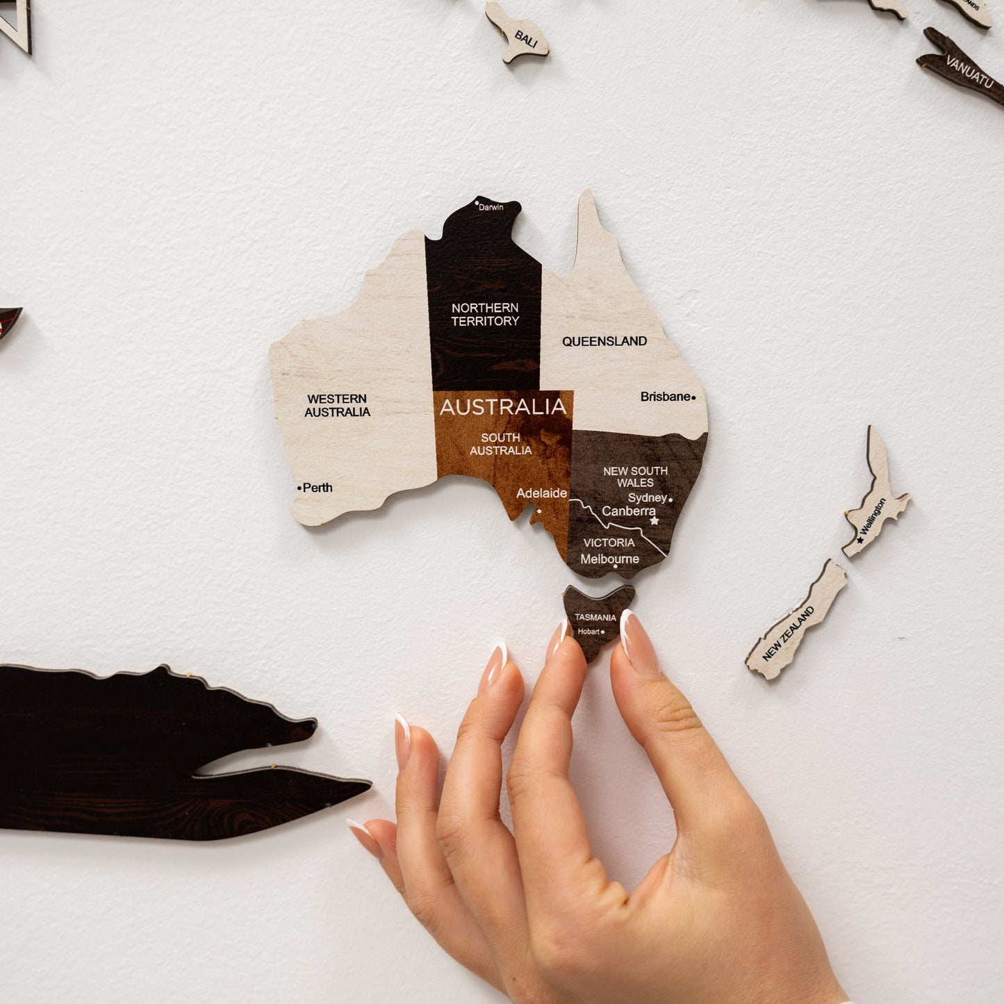 Wooden World Map - Wood Tone