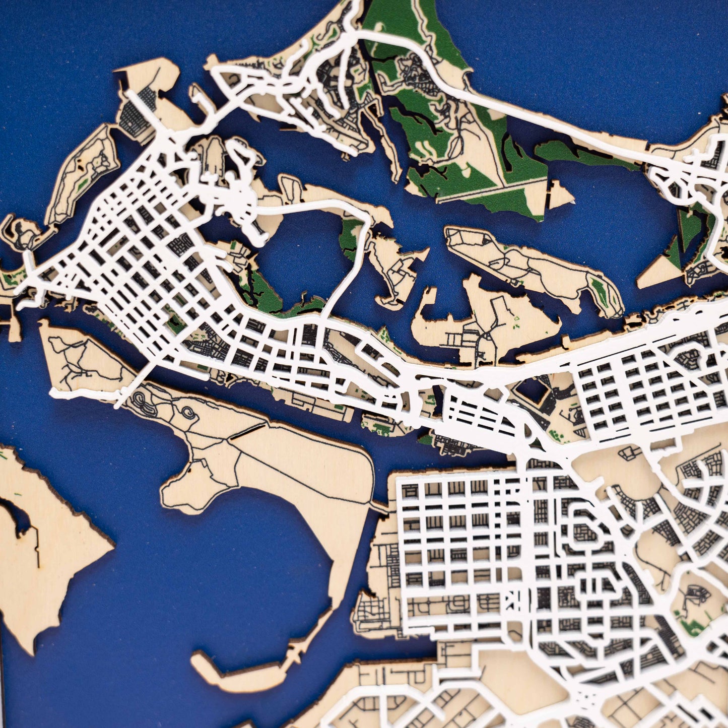 Abu Dhabi city wooden map – unique gift for UAE National Day or special occasions