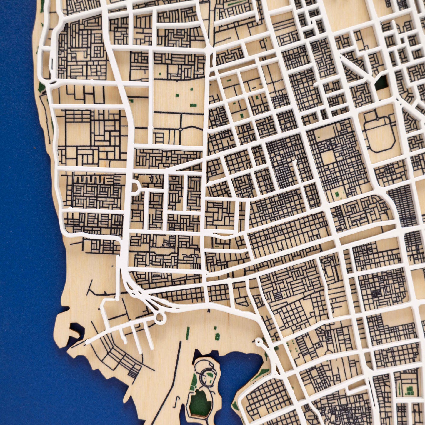 3D wooden Jeddah map – detailed city layout in premium layered wall décor