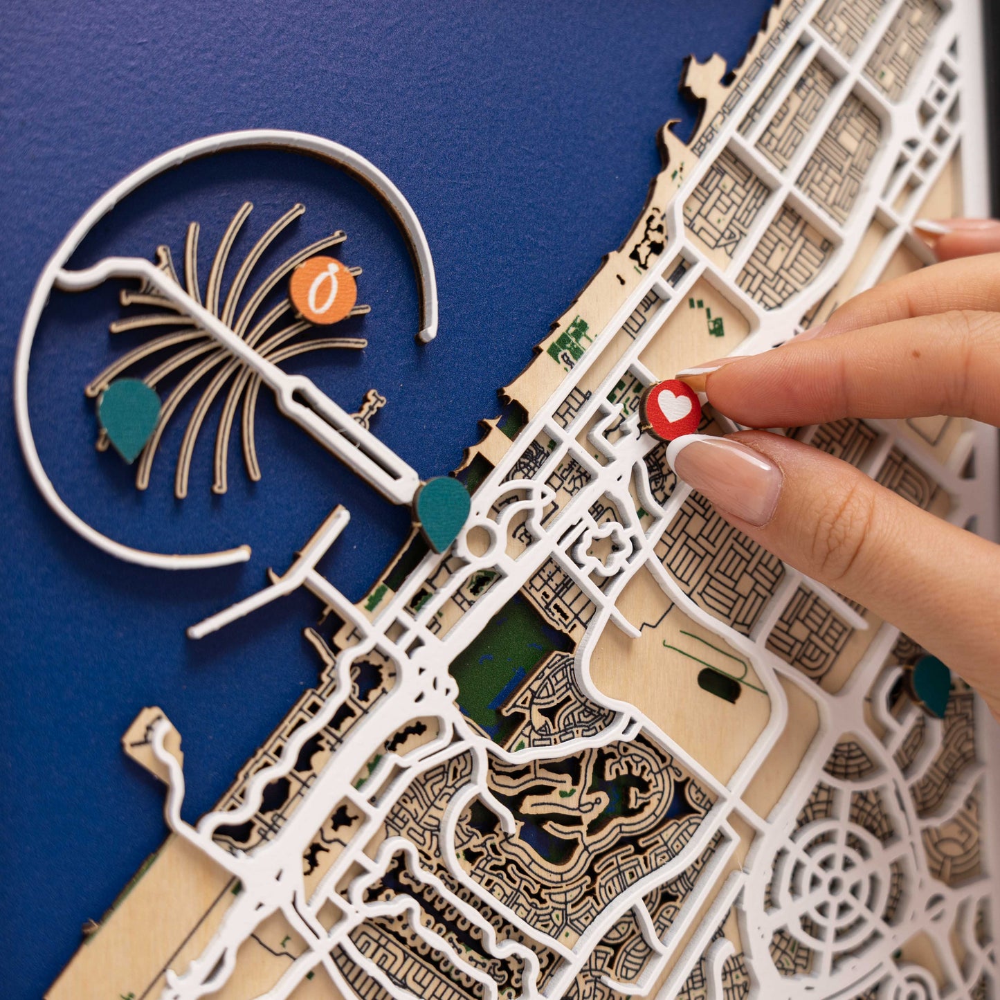 Premium Dubai wooden map – eco-friendly handcrafted décor by Enjoy The Wood
