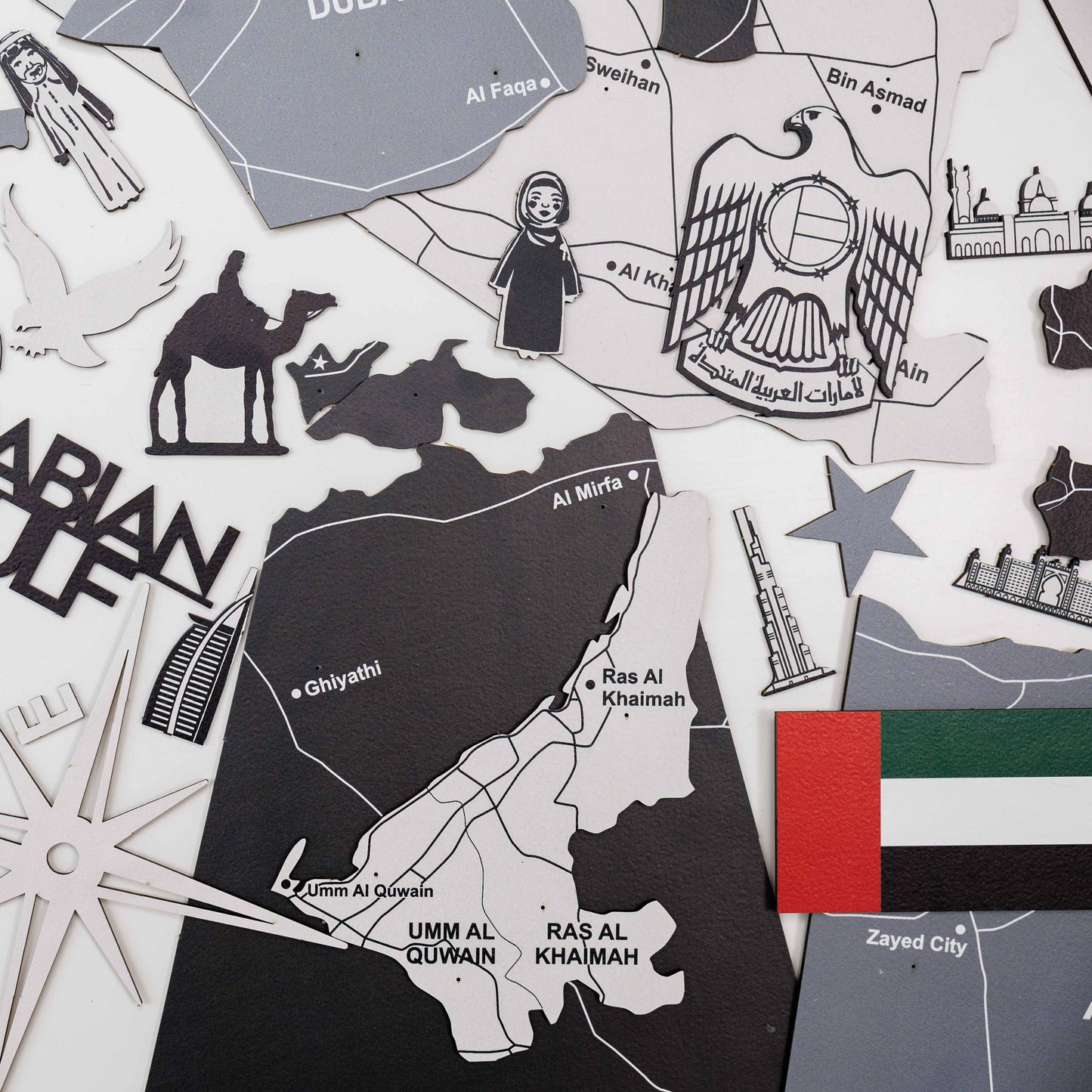 2D Wooden UAE Map - Nordik