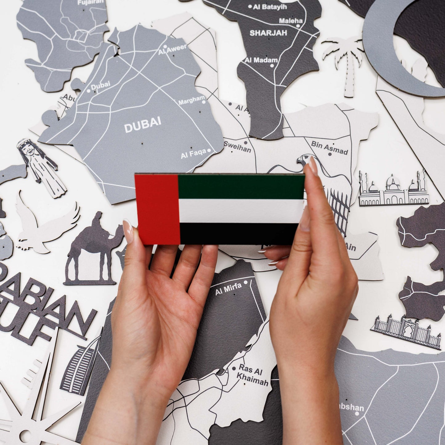 2D Wooden UAE Map - Nordik