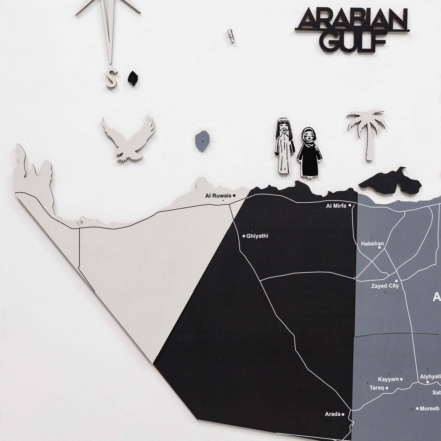 2D Wooden UAE Map - Nordik