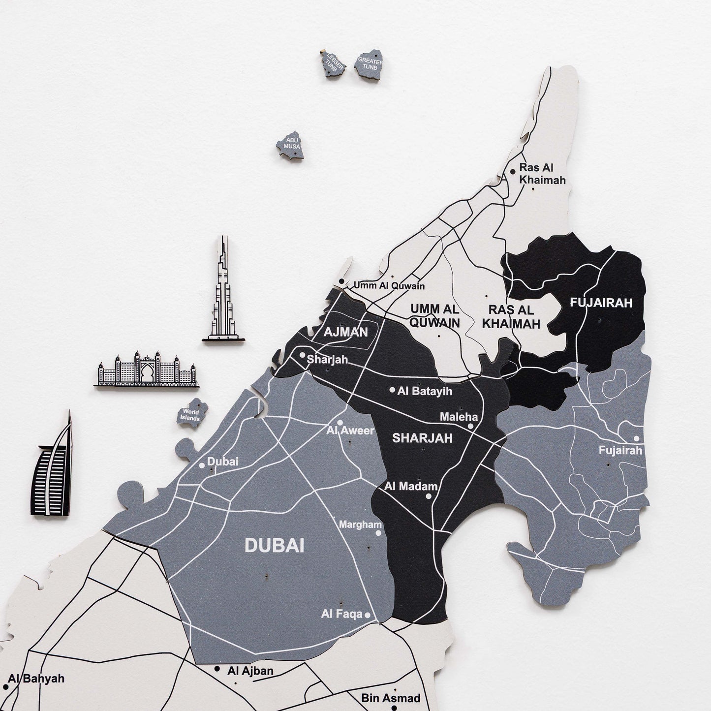 2D Wooden UAE Map - Nordik