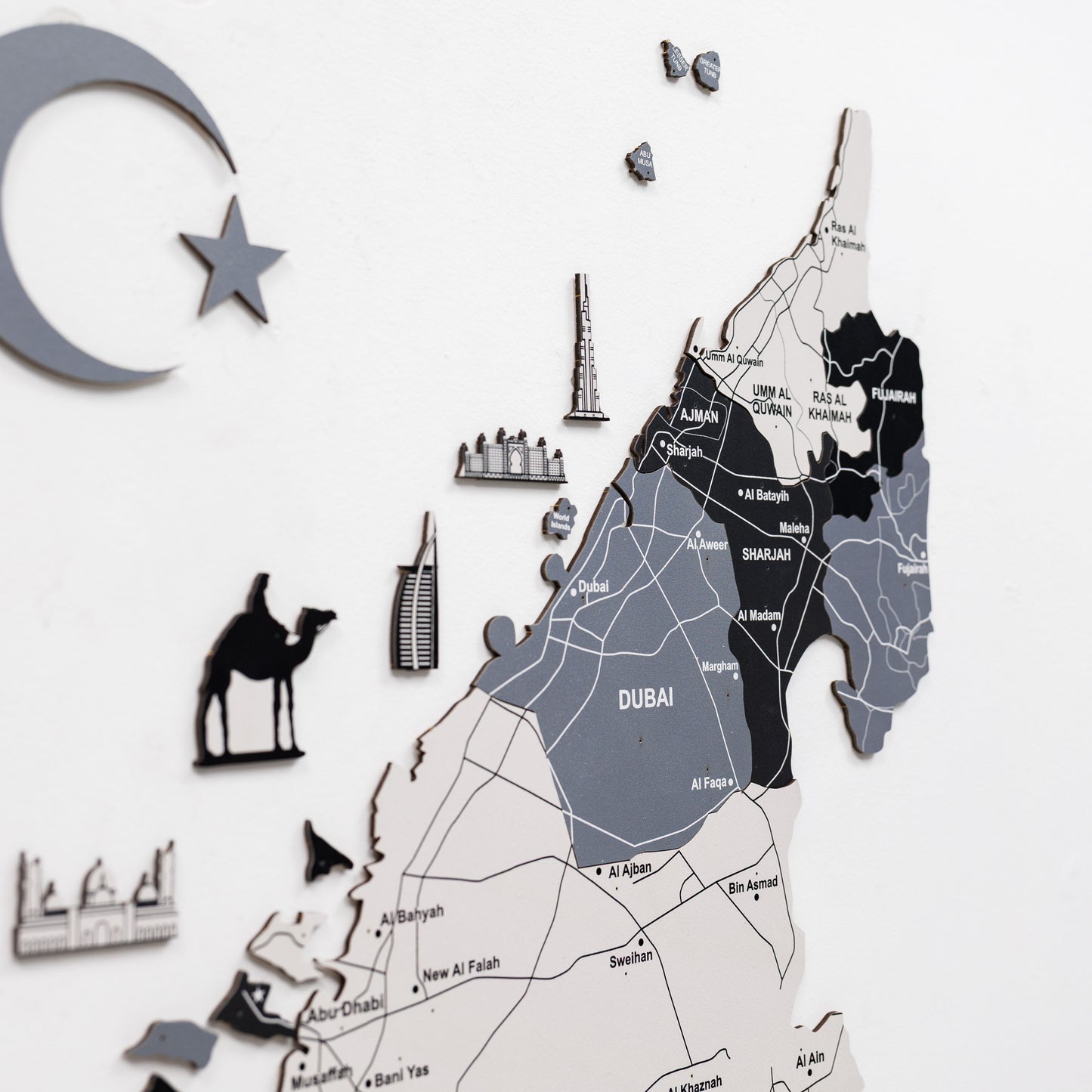 2D Wooden UAE Map - Nordik