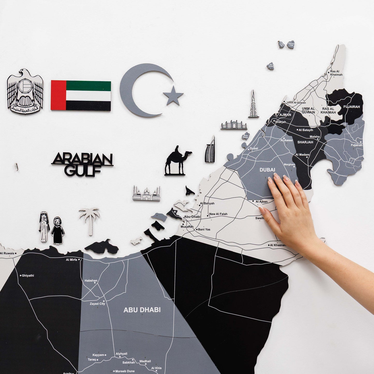 2D Wooden UAE Map - Nordik